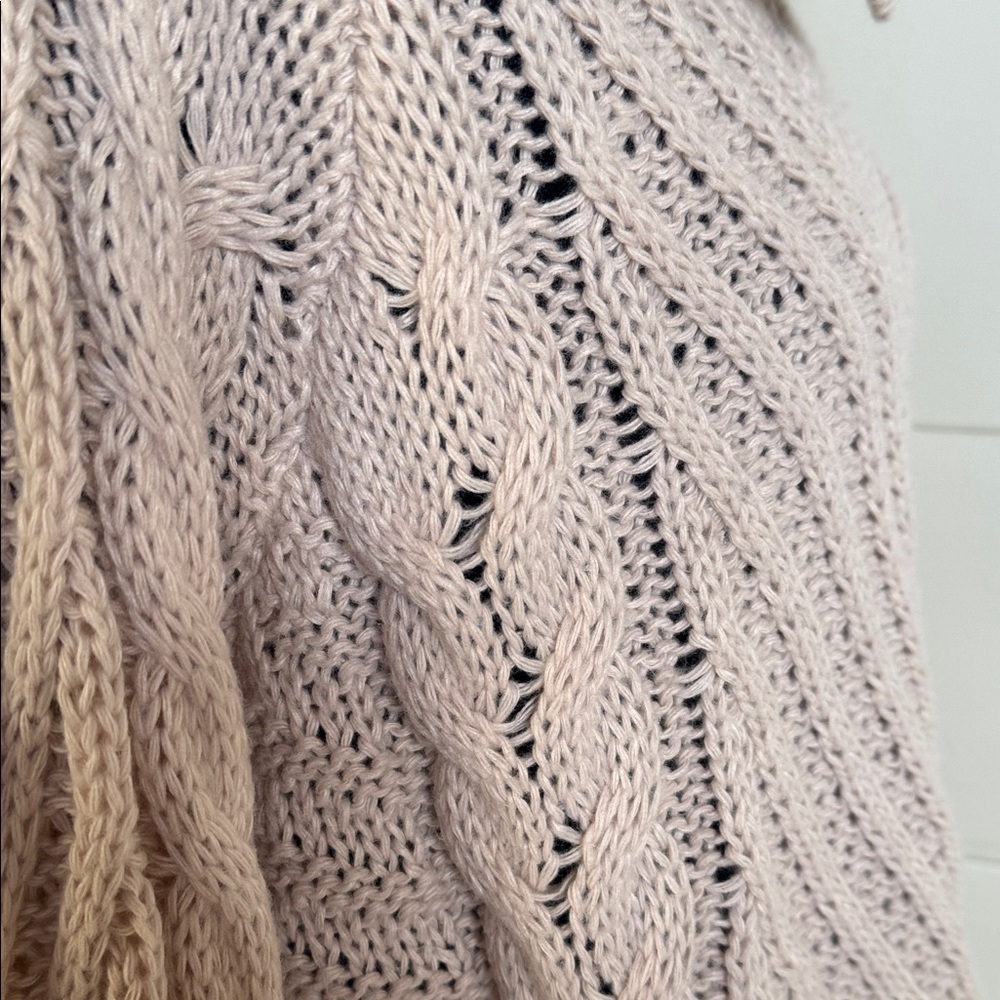 Hem & Thread Cozy Cable Knit Turtleneck Cowl-neck Sweater Women’s size L - Picture 6 of 14